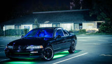 Green car underglow on Acura Legend