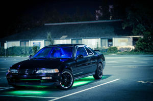 Green car underglow on Acura Legend